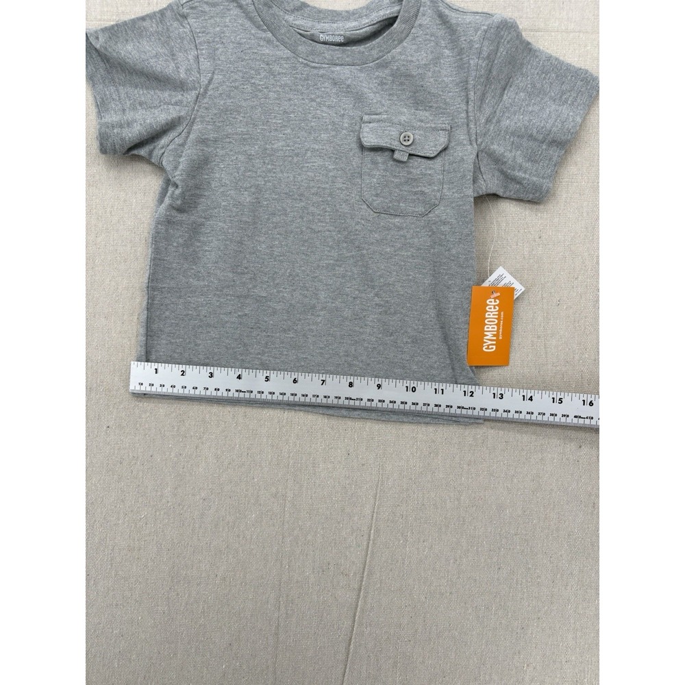 Gymboree Short Sleeve Pocket Grey Top Kids Size 2 T - Picture 11 of 13